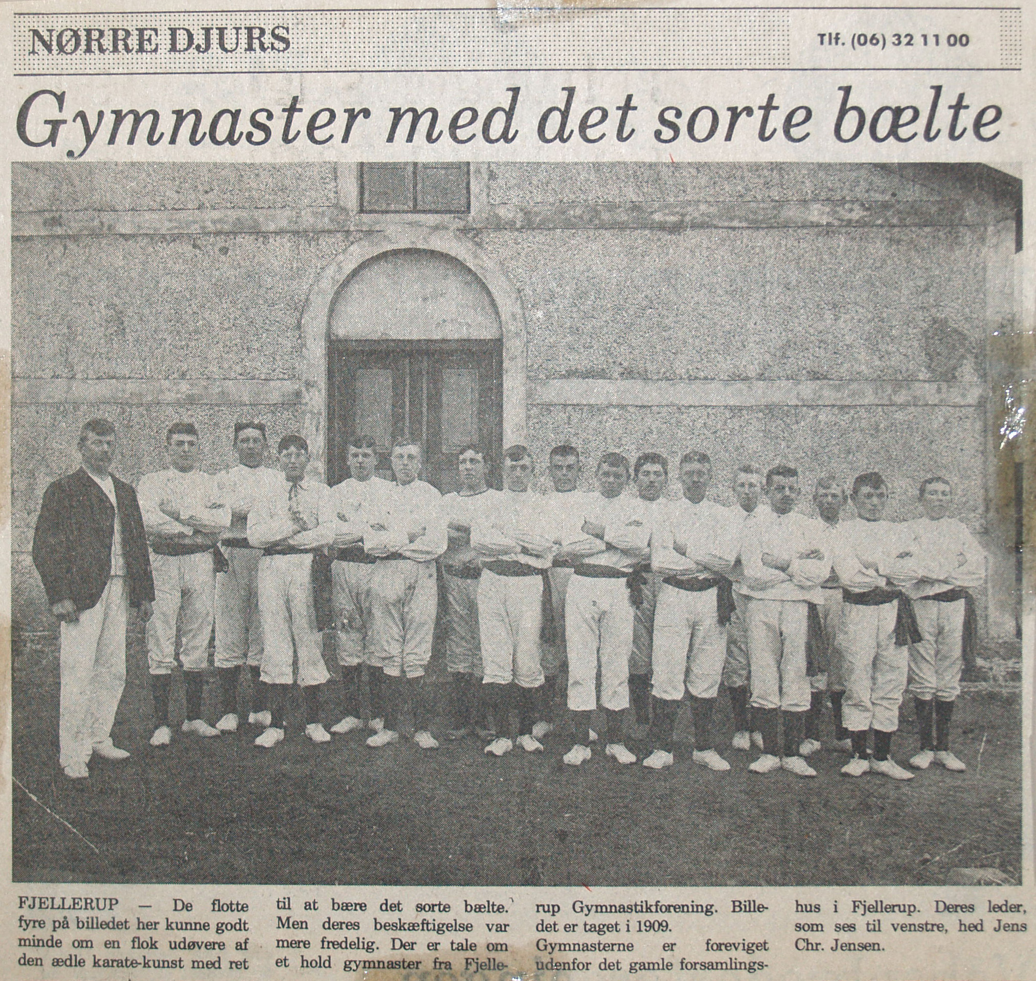 Avisudklip med Fjellerup Gymnastikhold, 1909-1910