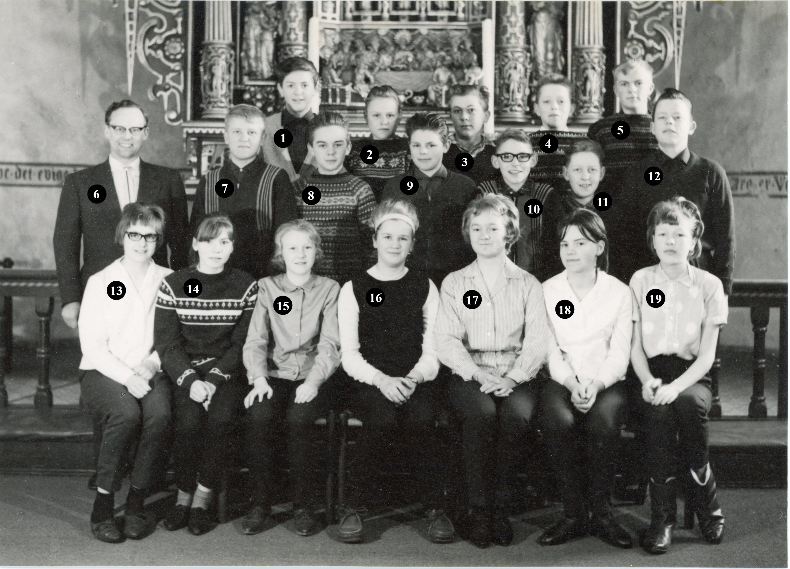 Bente Nielsens konfirmation i Glesborg kirke - 1964